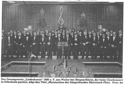[Presse, 13.03.1985] "Meisterchor" singt in Erfenbach