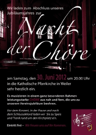 "Nacht der Chöre"-Konzert des MGV Weiler am 30.06.12 in der Pfarrkirche