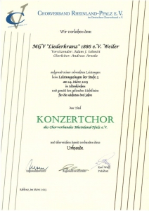[News, 09.04.2013] Weilerer Männerchor auf Erfolgsspur