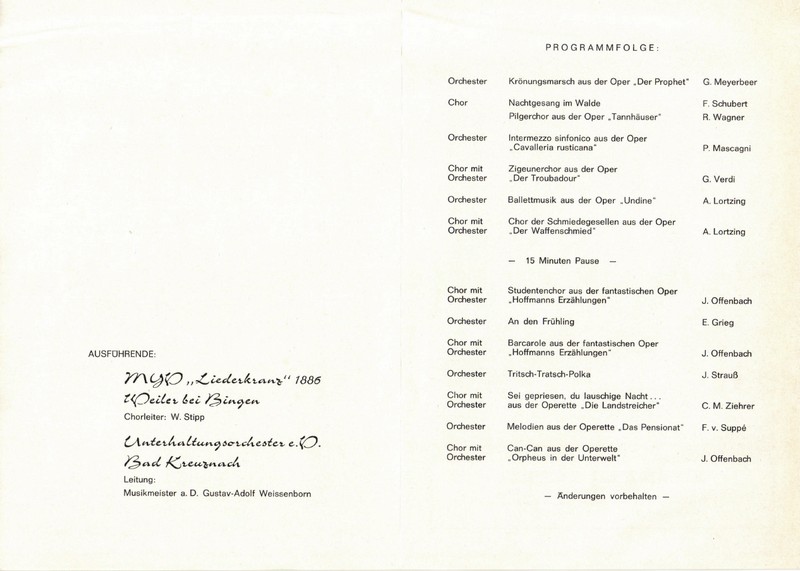 Jubiläumskonzert (85 Jahre) Programm S2