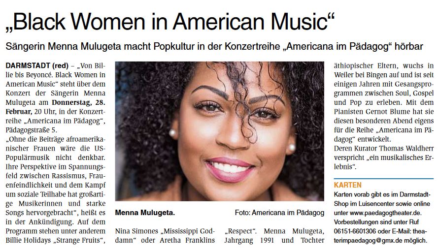 Einladung zu "Black Women in American Music"