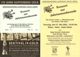 Männerchor Weiler bei Bingen: Konzert zur Jahrtausendwende