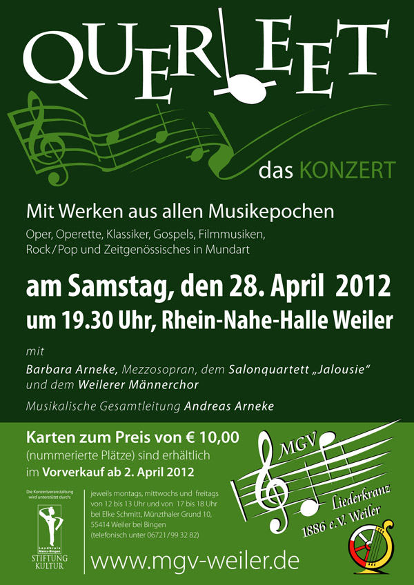 Plakat zum Konzert Querbeet