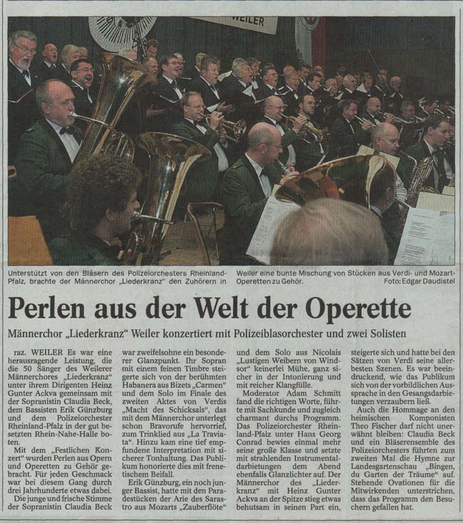 [Presse, 03.11.2007] Perlen aus der Welt der Operette 