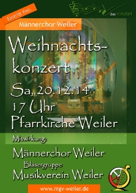 [Presse, 05.12.2014] Weihnachtskonzert in Weiler