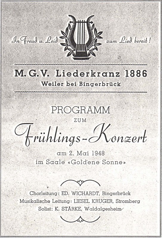 Frühlingskonzert am 02. Mai 1948